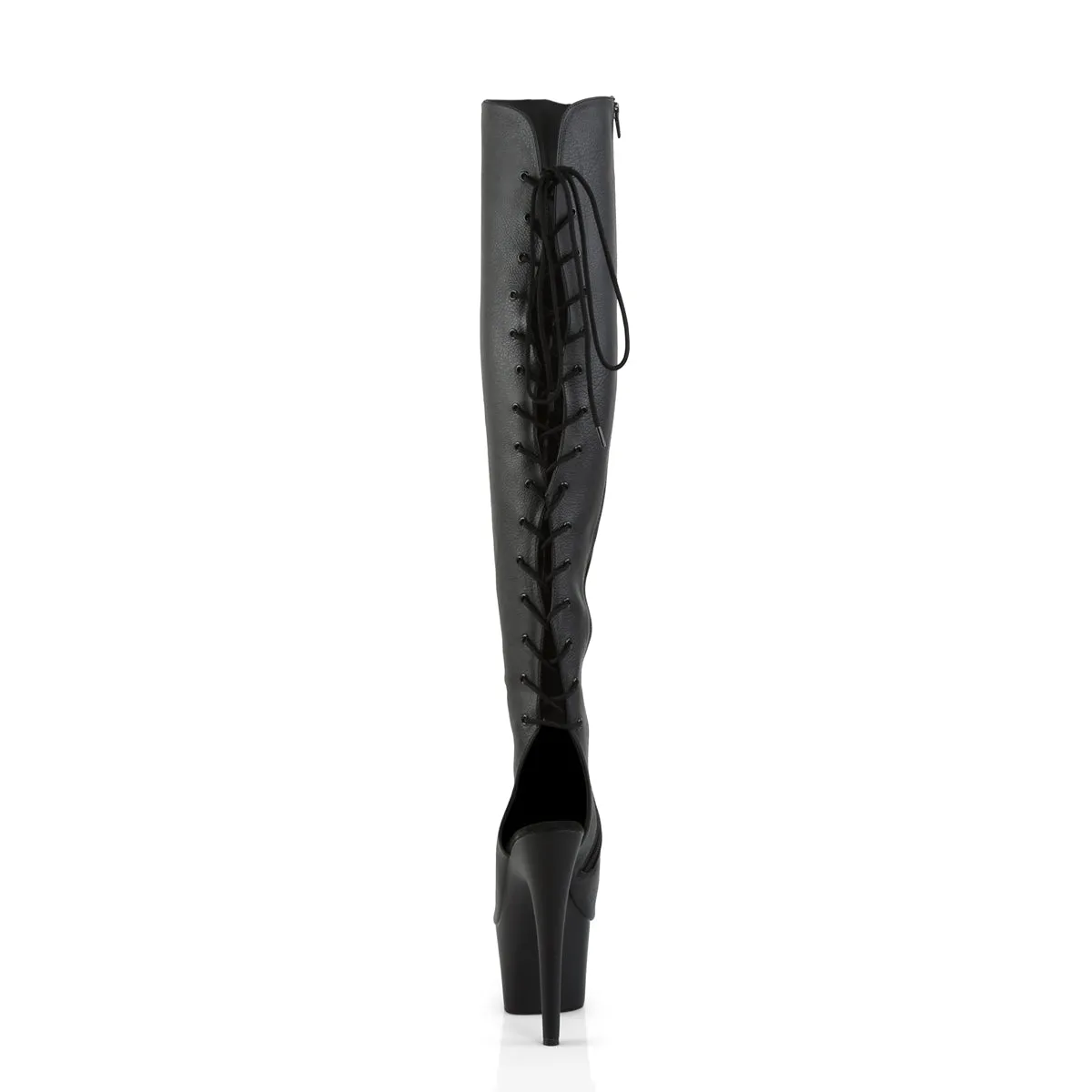 ADORE-3019 Pleaser Black Faux Leather Sexy Platform Shoes (Pole Dancing Heels)