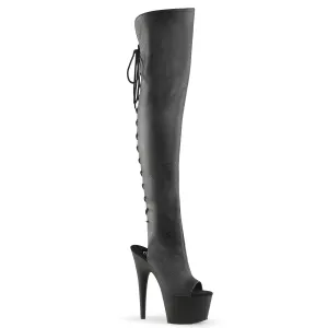 ADORE-3019 Pleaser Black Faux Leather Sexy Platform Shoes (Pole Dancing Heels)