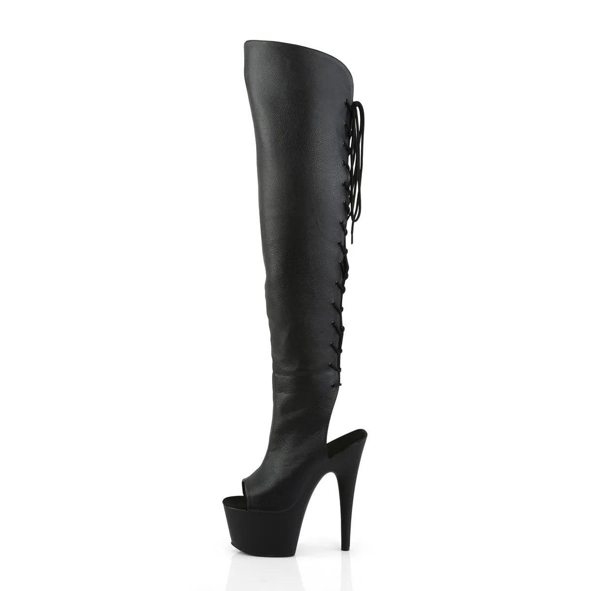 ADORE-3019 Pleaser Black Faux Leather Sexy Platform Shoes (Pole Dancing Heels)