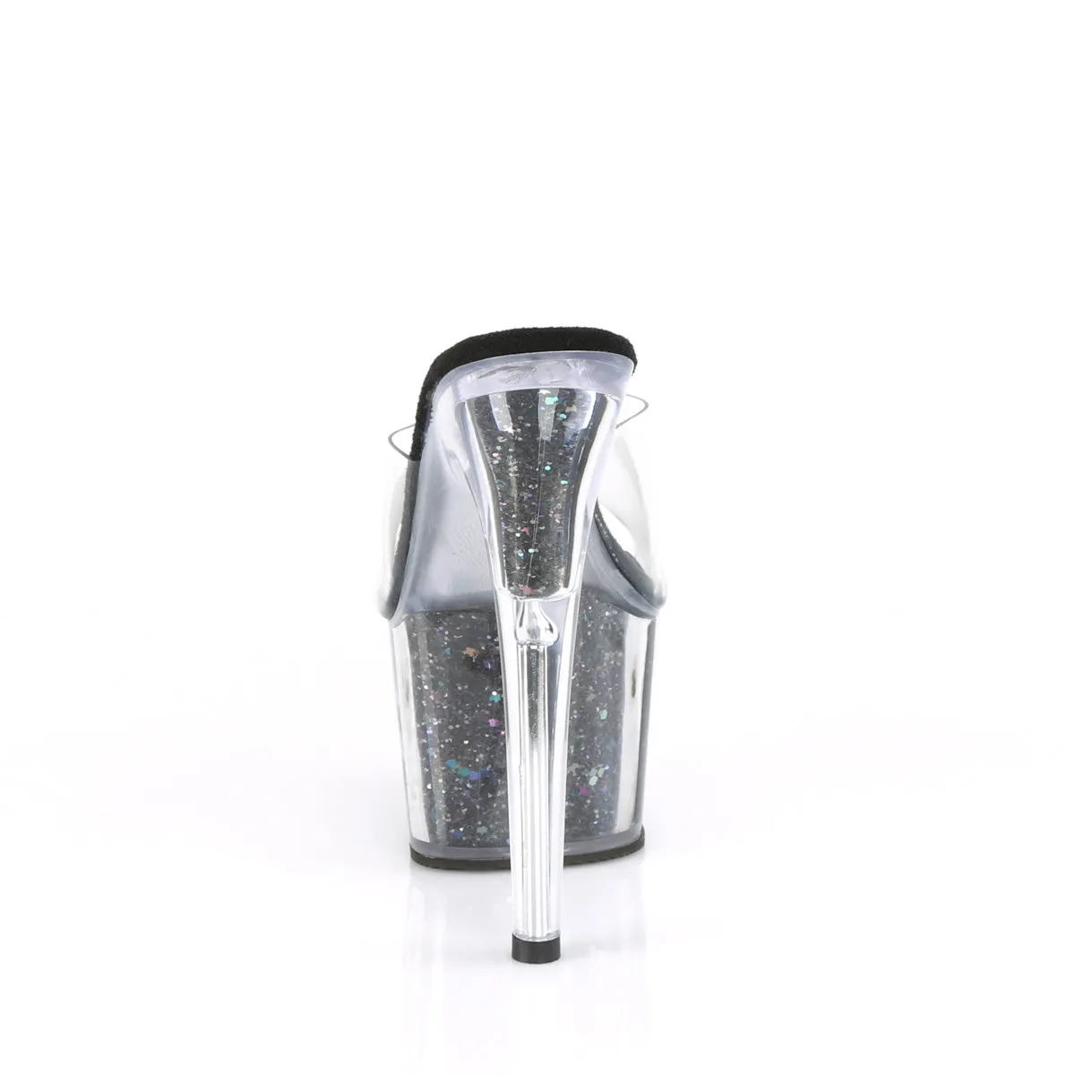 ADORE-701CG Pleaser Clear/Black Sexy Platform Shoes (Pole Dancing Heels)