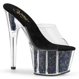 ADORE-701CG Pleaser Clear/Black Sexy Platform Shoes (Pole Dancing Heels)