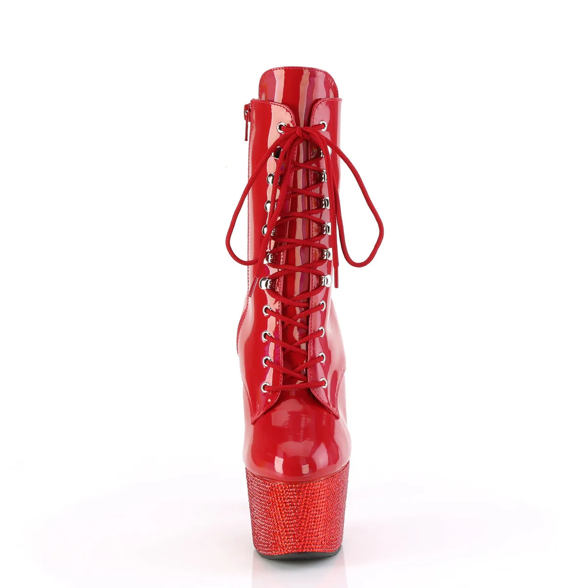 BEJEWELED-1020-7 Pleaser Red Holograph Sexy Platform Shoes (Pole Dancing Heels)