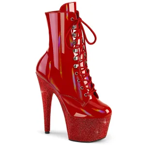 BEJEWELED-1020-7 Pleaser Red Holograph Sexy Platform Shoes (Pole Dancing Heels)