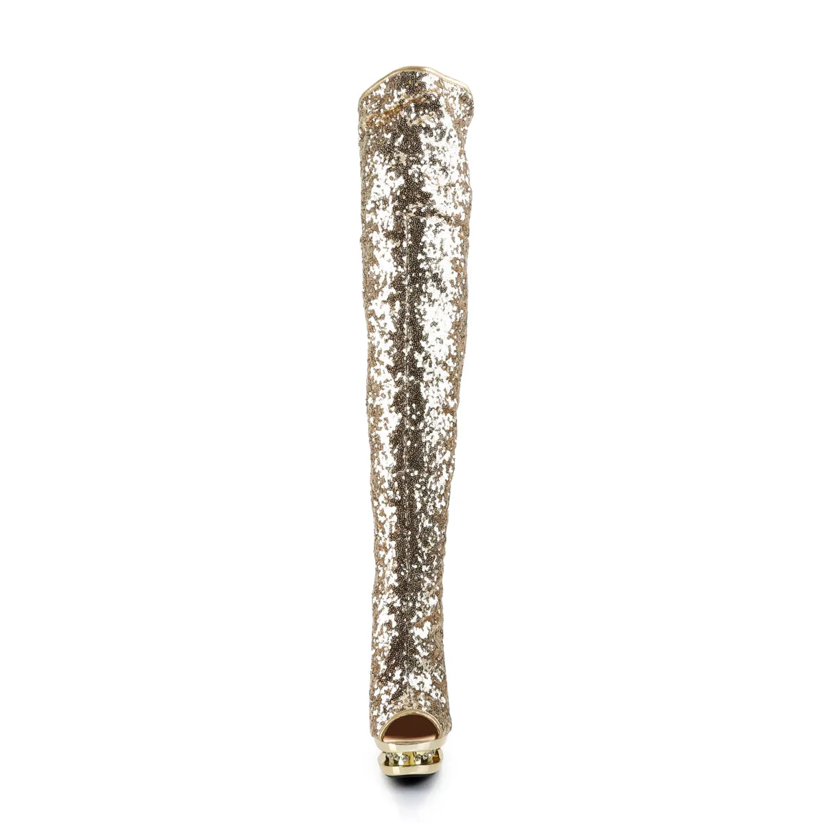 BLONDIE-R-3011 Pleaser Gold Sequins Sexy Platform Shoes (Pole Dancing Heels)
