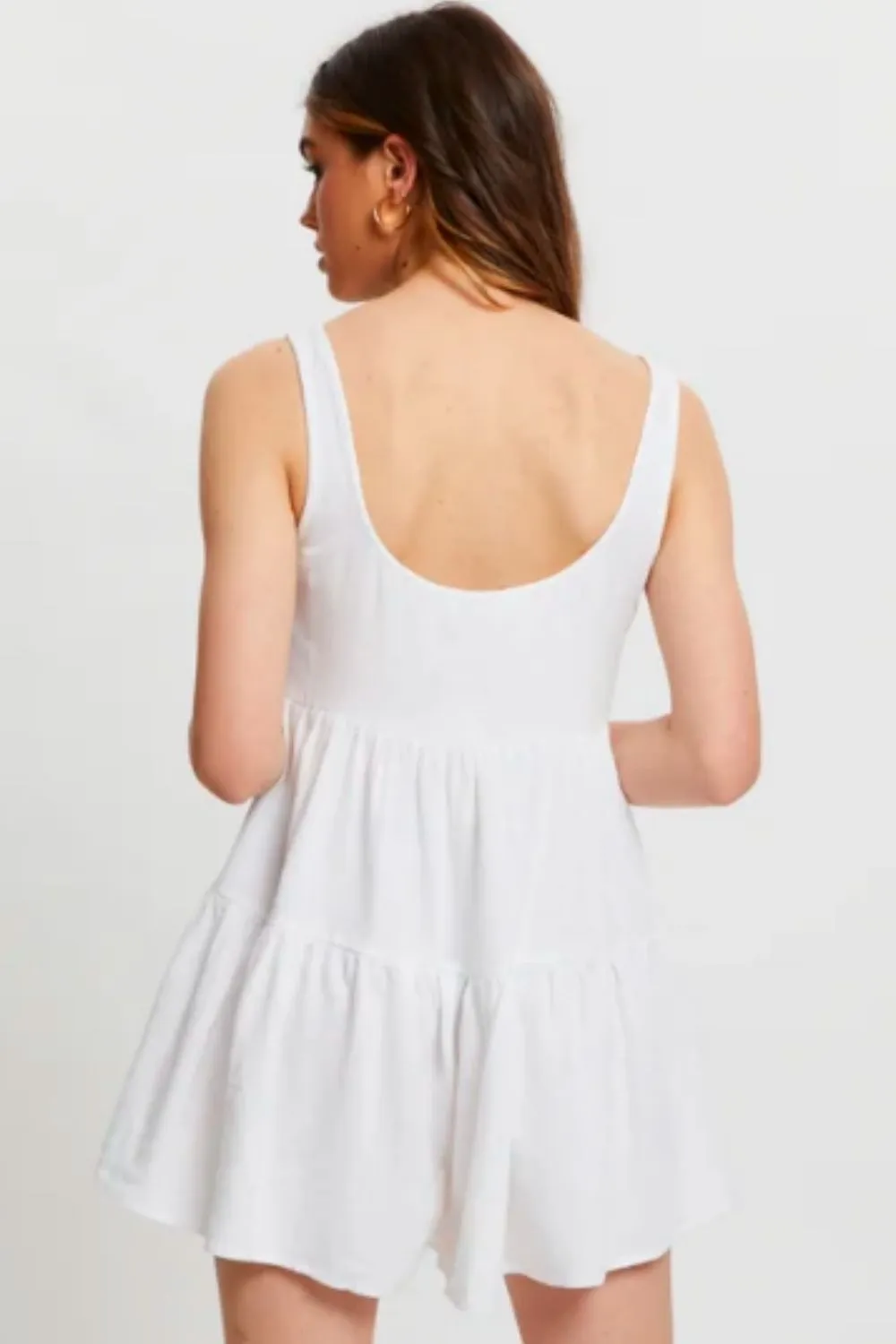 Button Front Tiered Dress