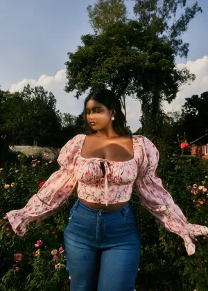 Calliope Pink Floral Print Corset CL