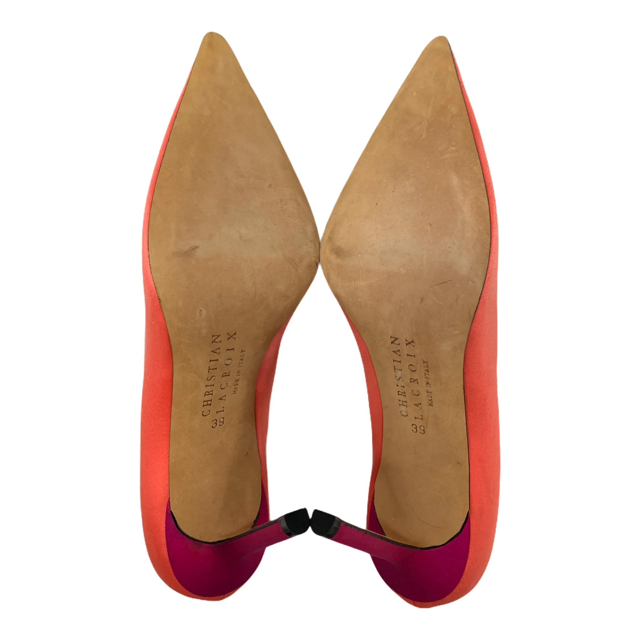 CHRISTIAN LACROIX TWO TONE SATIN POINTED PUMPS SIZES 39