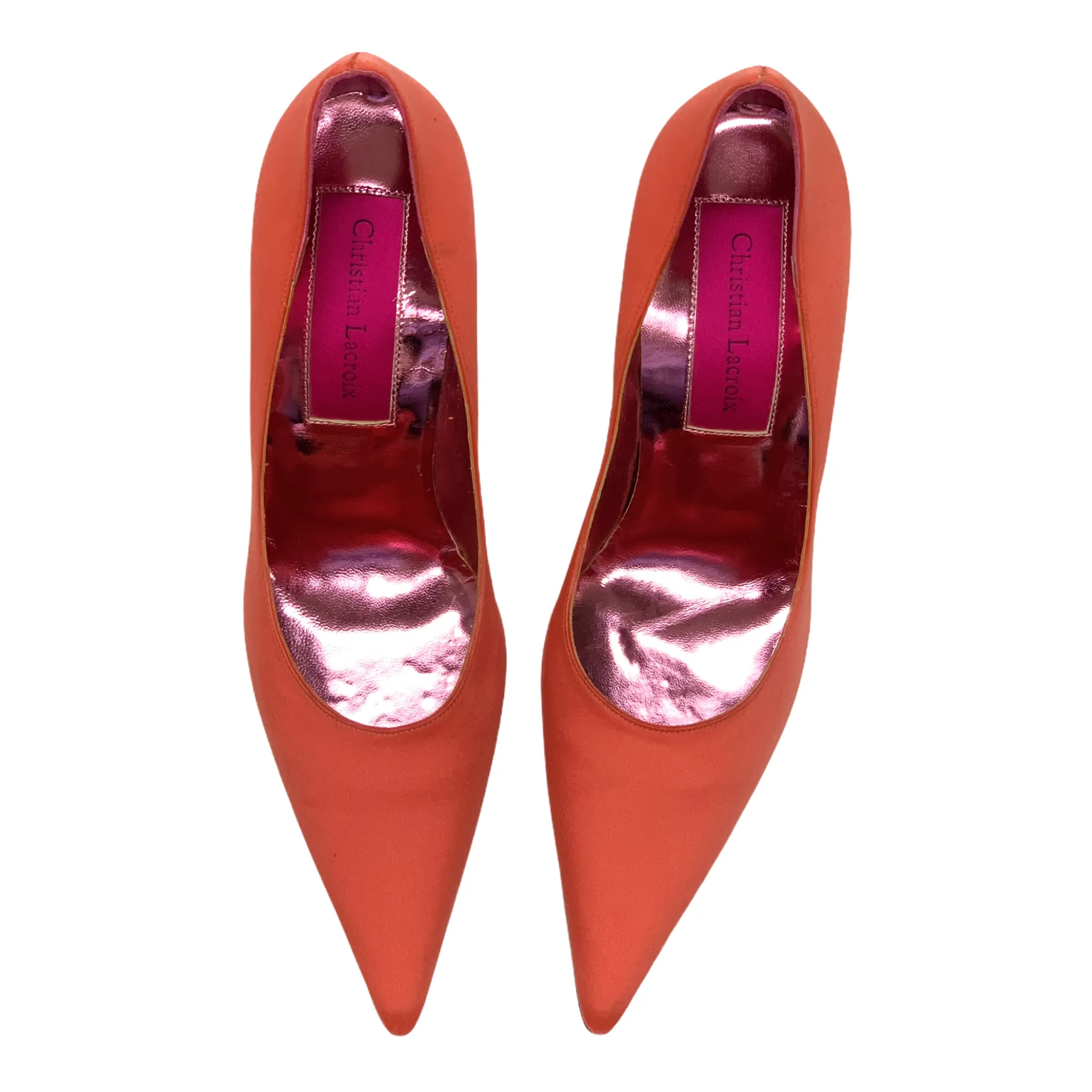 CHRISTIAN LACROIX TWO TONE SATIN POINTED PUMPS SIZES 39
