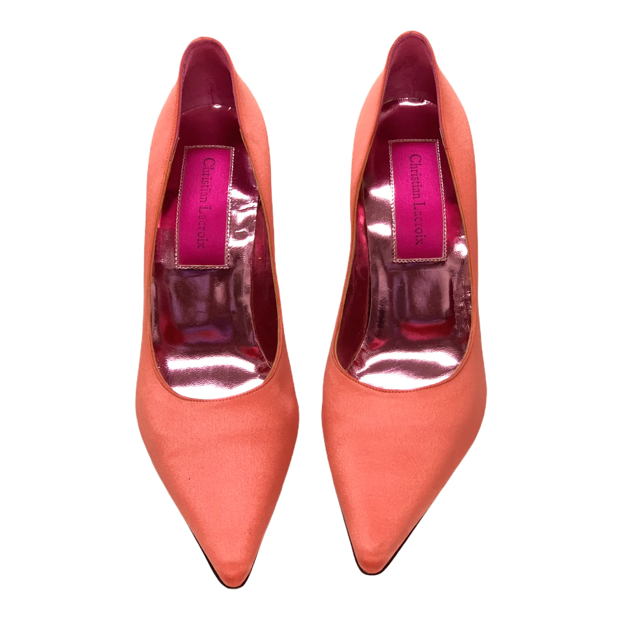 CHRISTIAN LACROIX TWO TONE SATIN POINTED PUMPS SIZES 39