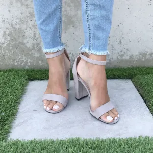 Classy Suede Heels in Grey