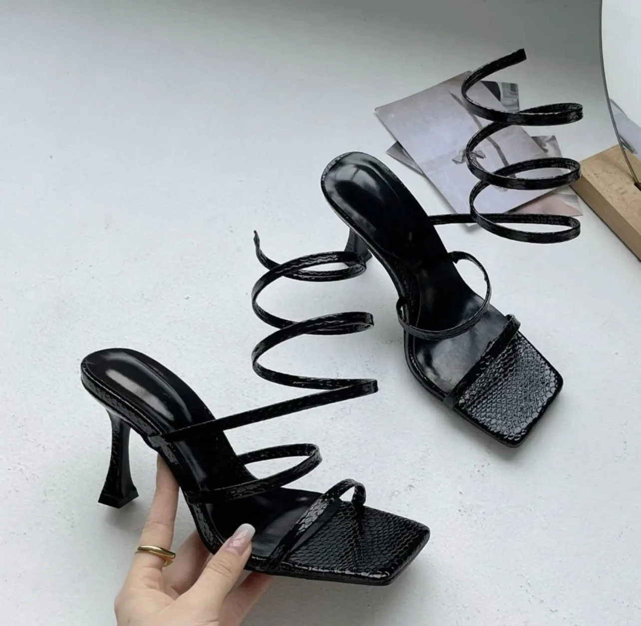Cleo Coil Wrap Sandals
