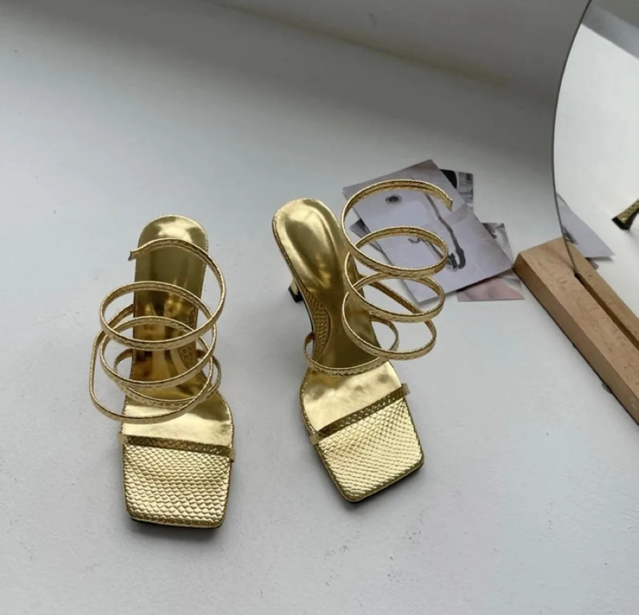 Cleo Coil Wrap Sandals