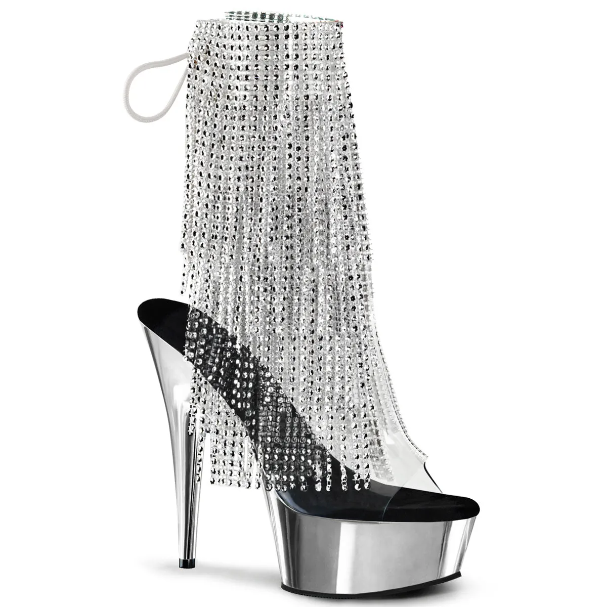 DELIGHT-1017RSF Pleaser Clear/Silver Sexy Platform Shoes (Pole Dancing Heels)