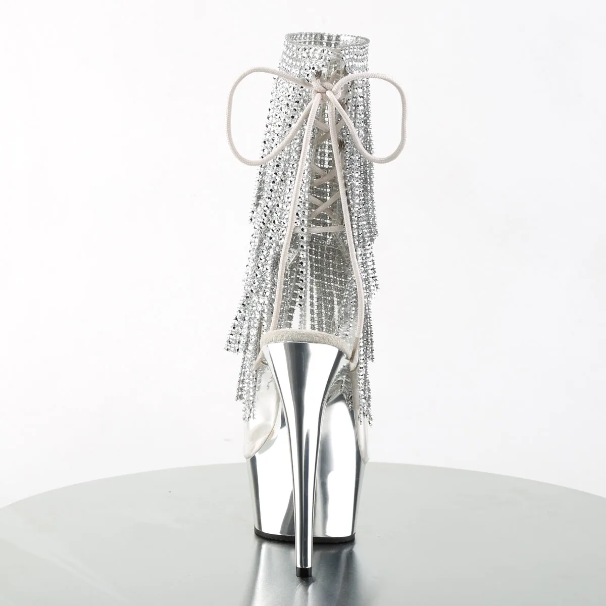 DELIGHT-1017RSF Pleaser Clear/Silver Sexy Platform Shoes (Pole Dancing Heels)