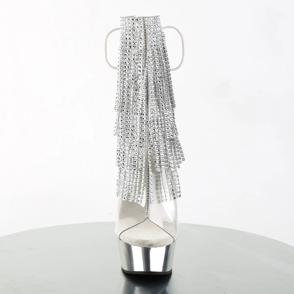 DELIGHT-1017RSF Pleaser Clear/Silver Sexy Platform Shoes (Pole Dancing Heels)