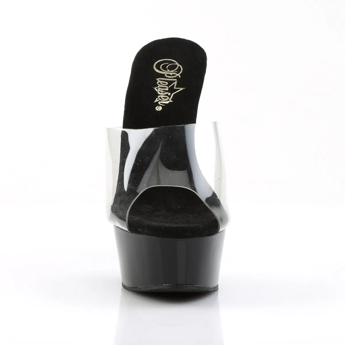 DELIGHT-601 Pleaser Clear/Black Sexy Platform Shoes (Pole Dancing Heels)