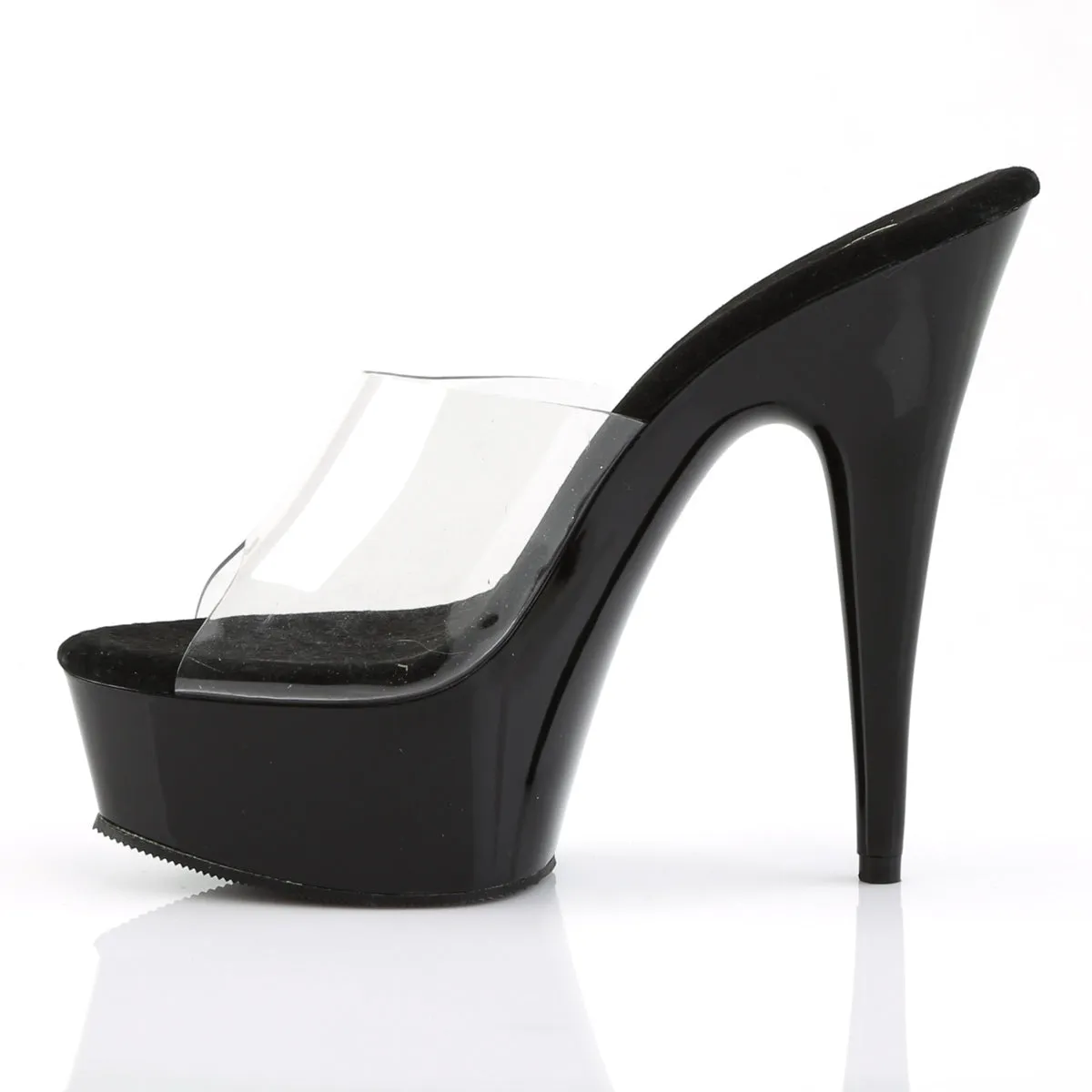 DELIGHT-601 Pleaser Clear/Black Sexy Platform Shoes (Pole Dancing Heels)