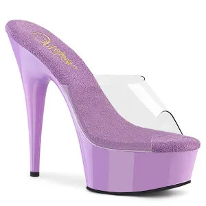 DELIGHT-601 Pleaser Clear/Lavender Sexy Platform Shoes (Pole Dancing Heels)
