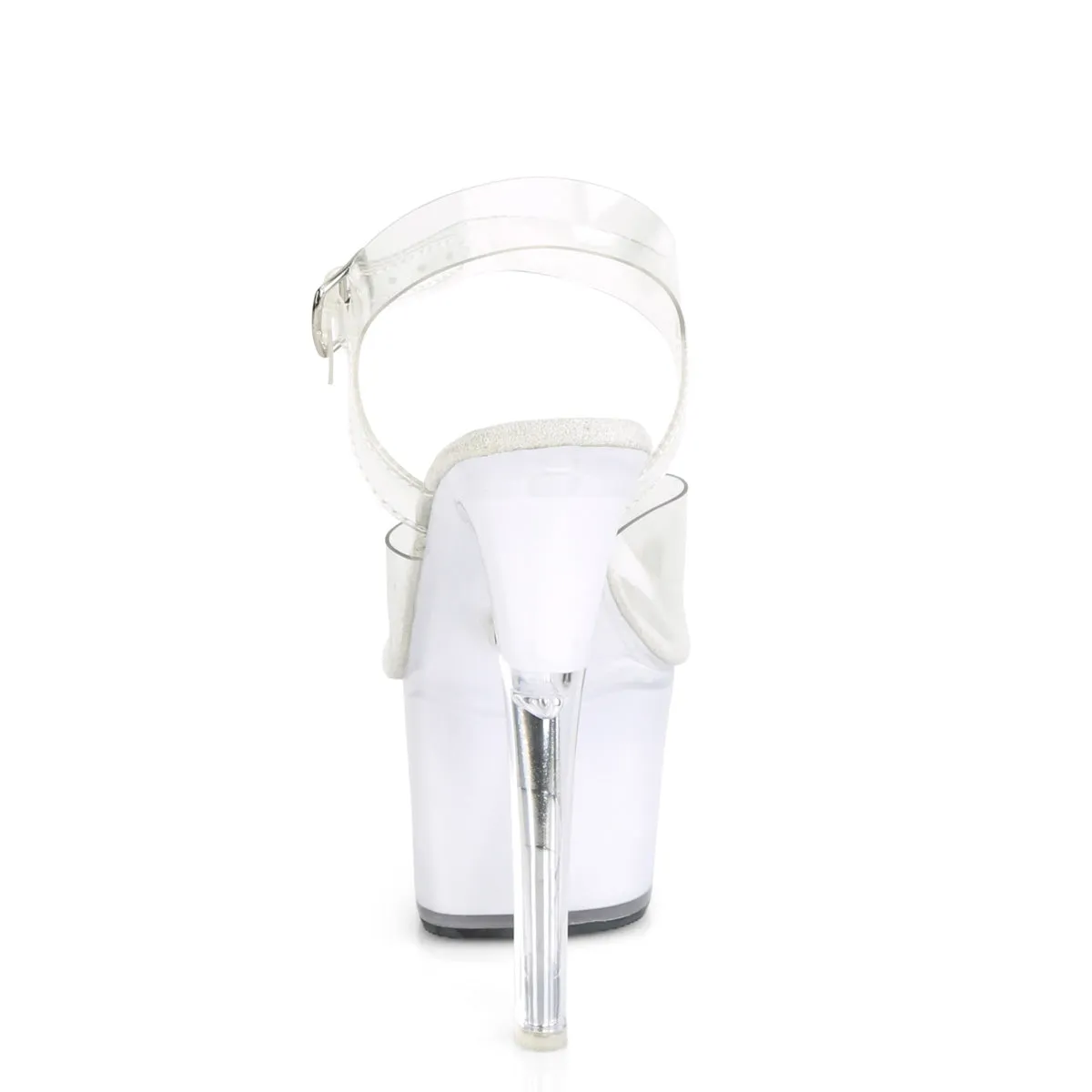 DISCOLITE-708 Pleaser Clear/White Glow Sexy Platform Shoes (Pole Dancing Heels)