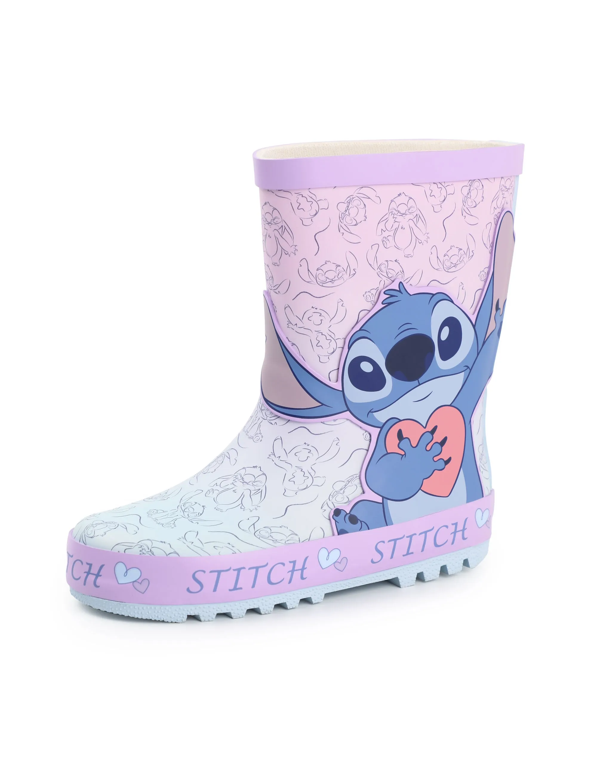 Disney Lilo & Stitch Girls Purple Wellington Boots