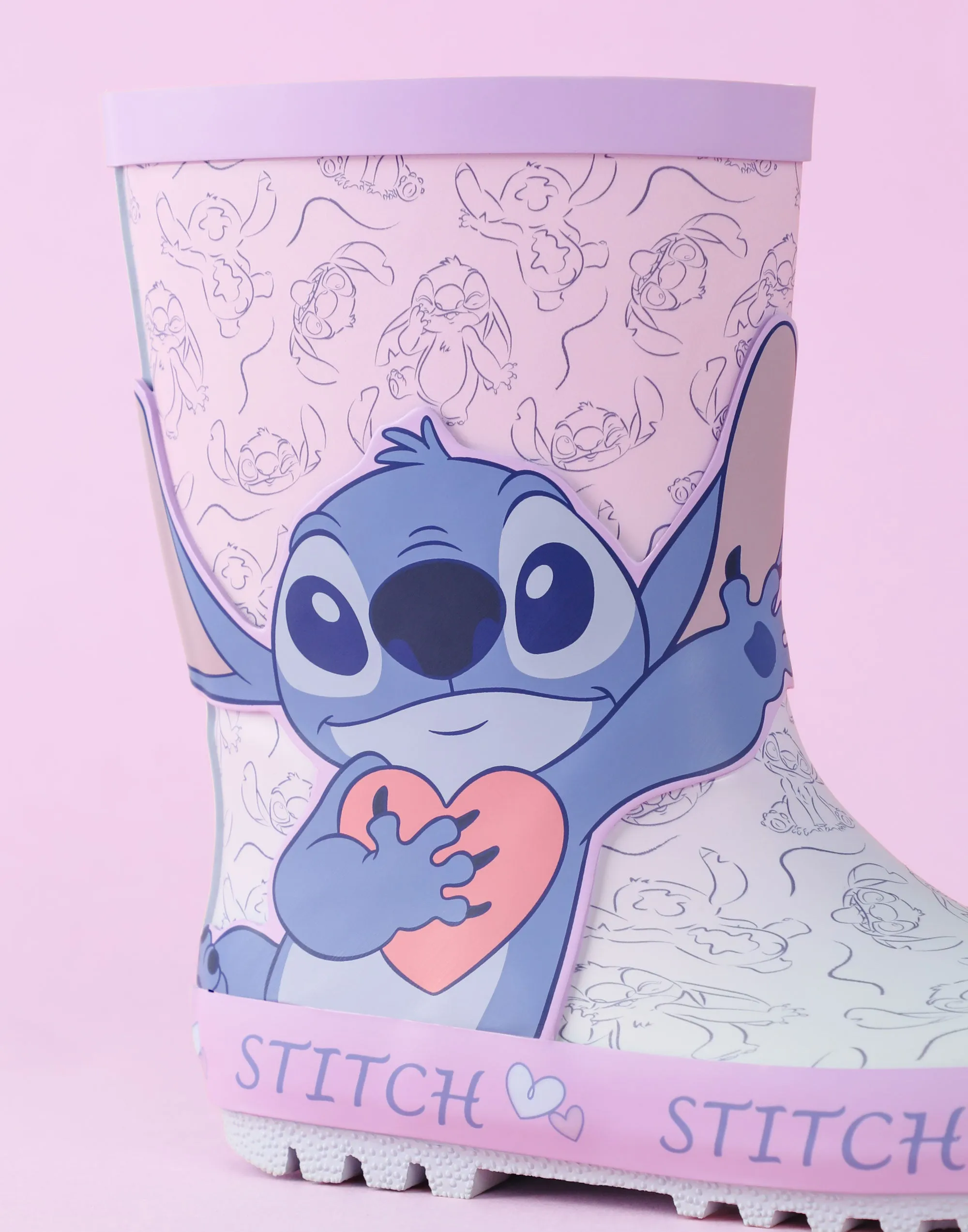 Disney Lilo & Stitch Girls Purple Wellington Boots