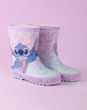 Disney Lilo & Stitch Girls Purple Wellington Boots