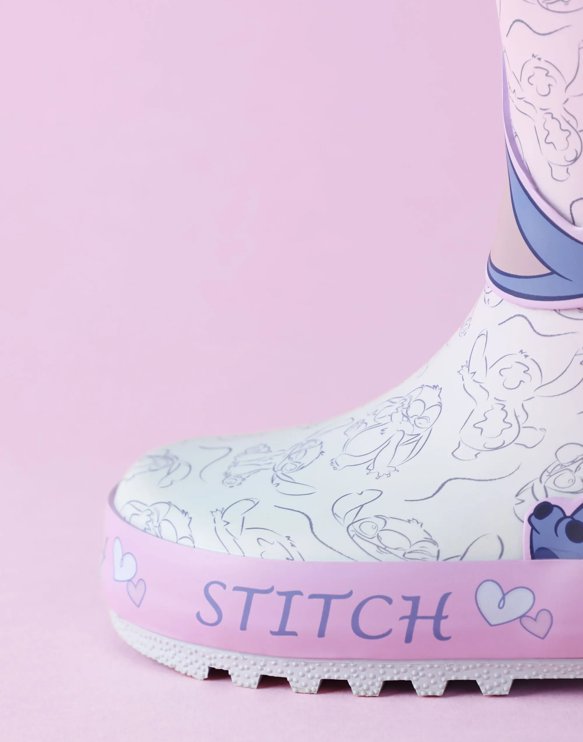 Disney Lilo & Stitch Girls Purple Wellington Boots