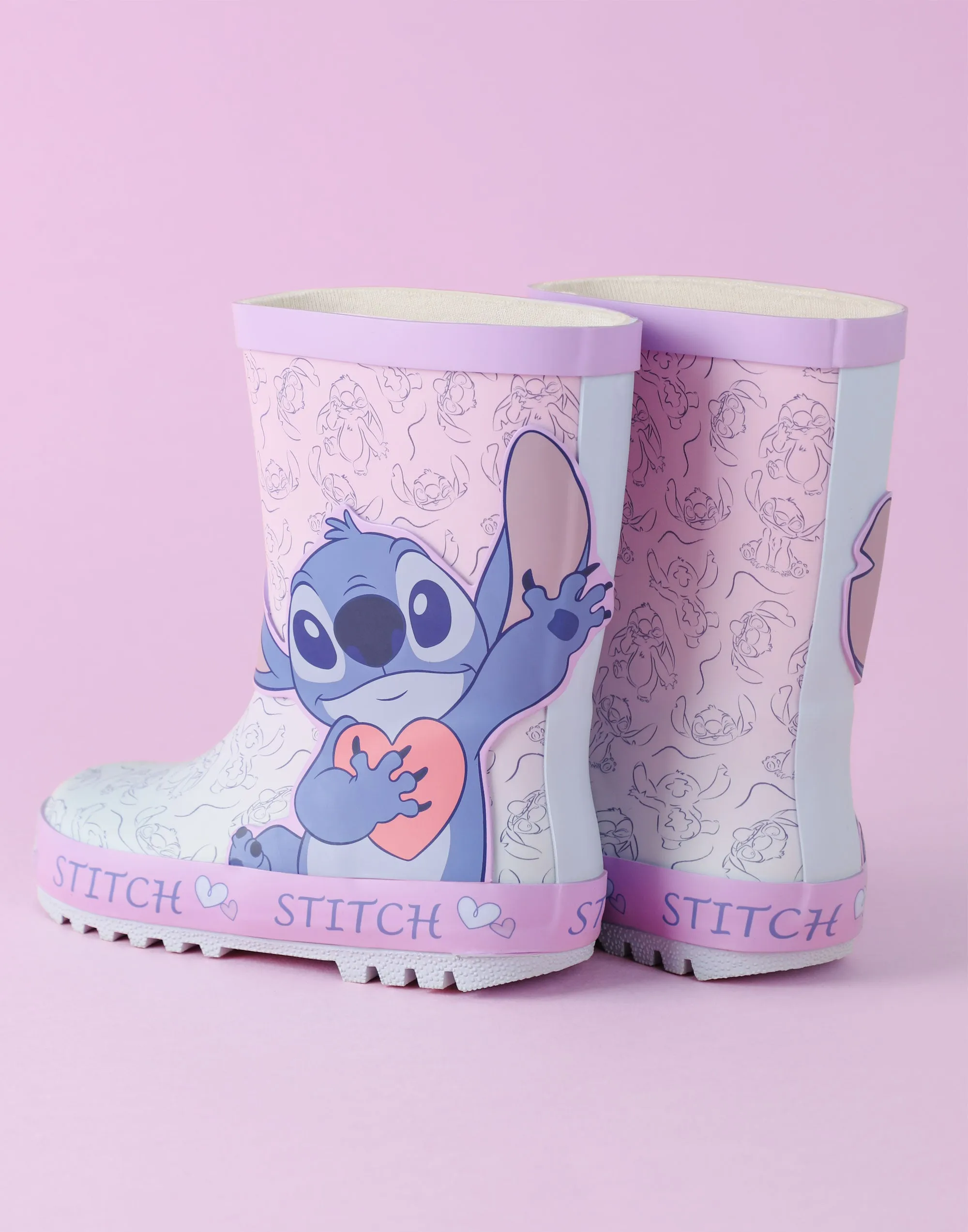 Disney Lilo & Stitch Girls Purple Wellington Boots