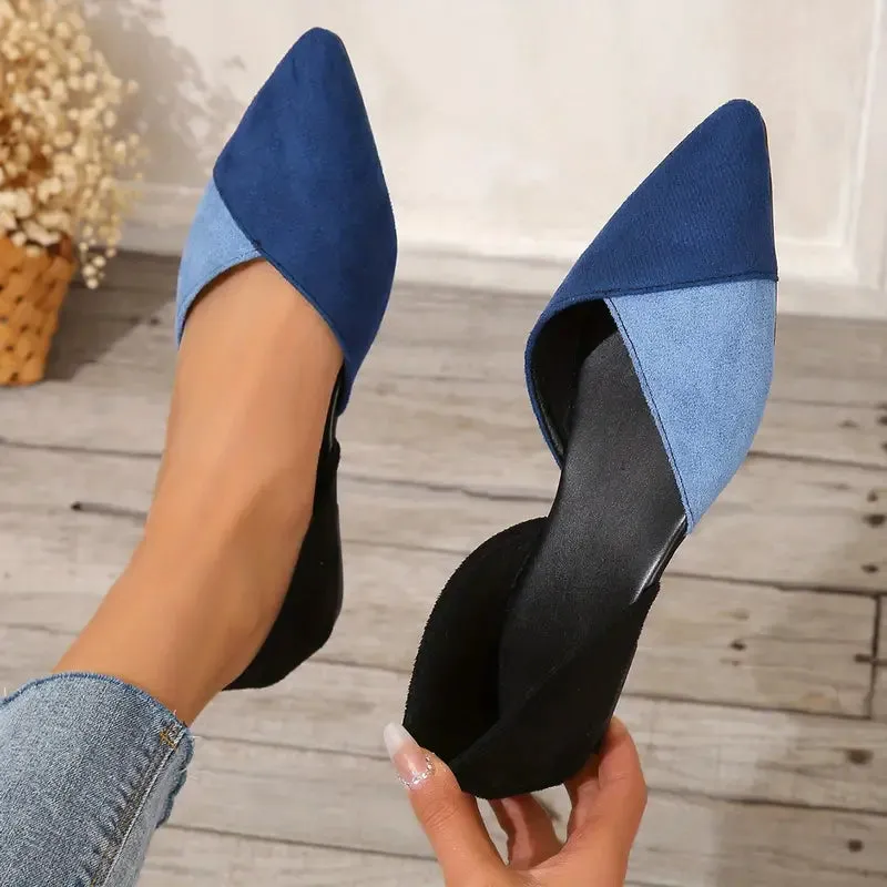 Eenvoudige, comfortabele platte schoenen met een spitse neus