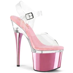 ESTEEM-708 Pleaser Clear/Baby Pink Sexy Platform Shoes (Pole Dancing Heels)