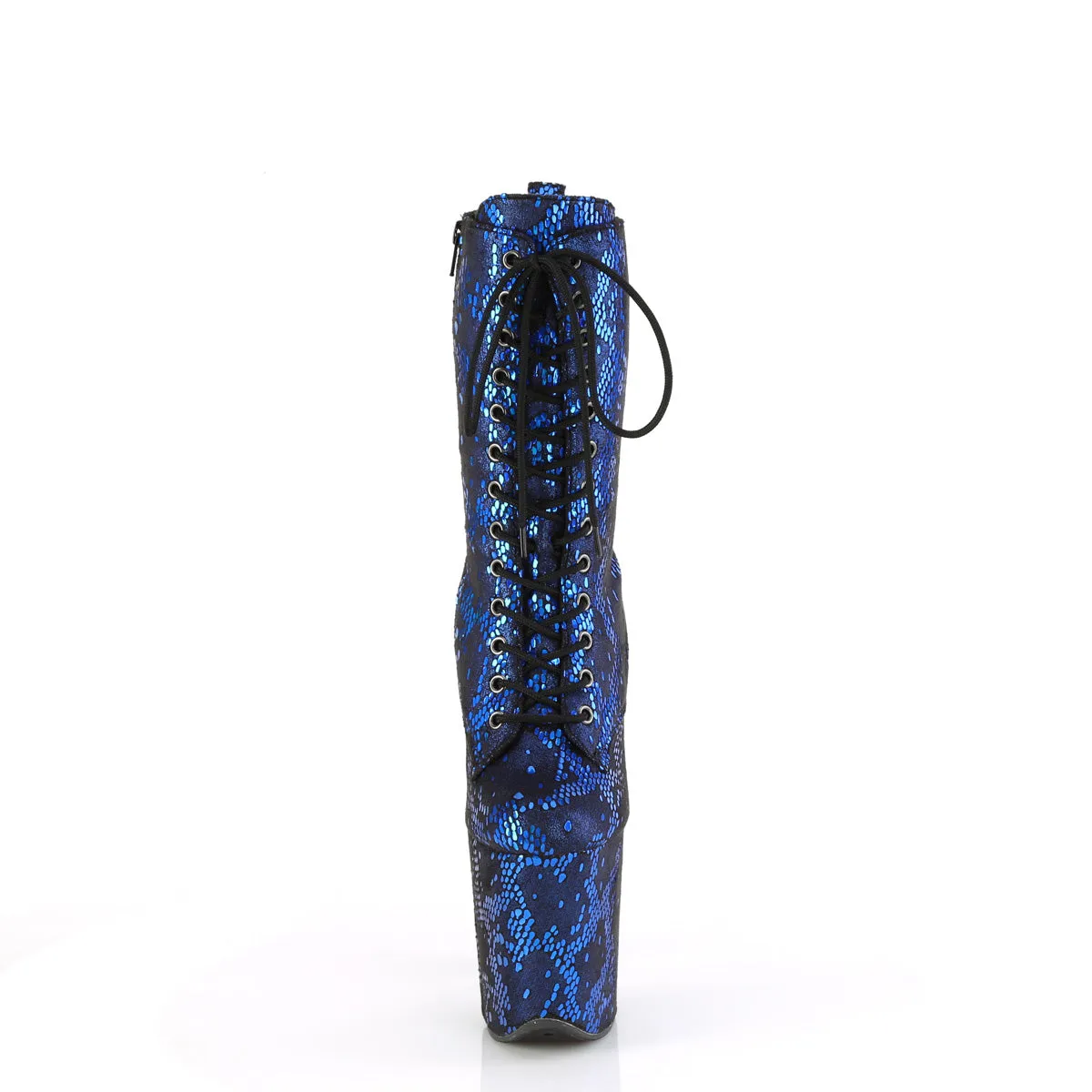 FLAMINGO-1040SPF Pleaser Purple Metallic Snake Print Fabric Sexy Platform Shoes (Pole Dancing Heels)