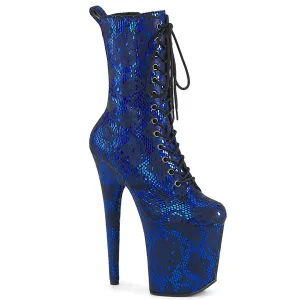 FLAMINGO-1040SPF Pleaser Purple Metallic Snake Print Fabric Sexy Platform Shoes (Pole Dancing Heels)