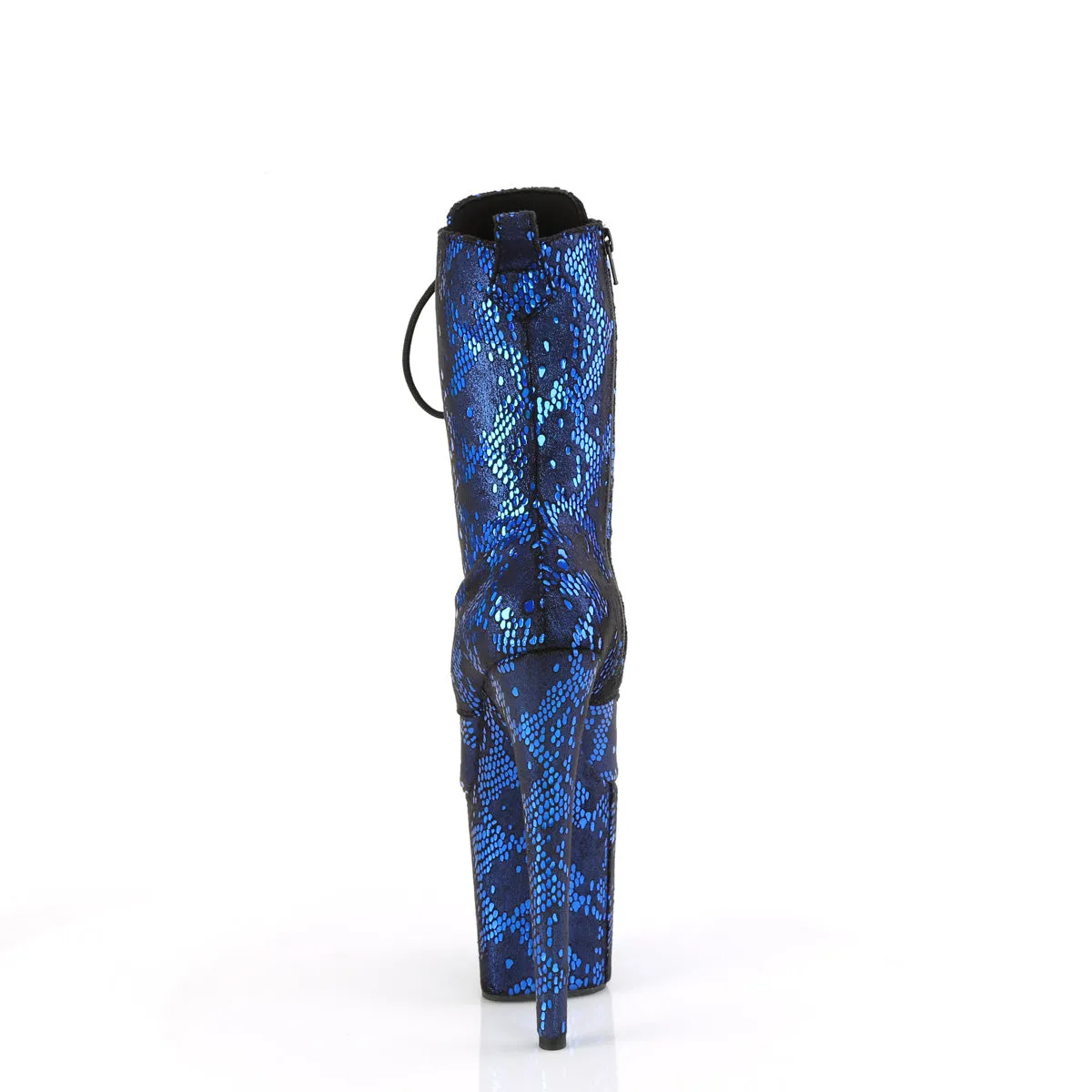 FLAMINGO-1040SPF Pleaser Purple Metallic Snake Print Fabric Sexy Platform Shoes (Pole Dancing Heels)
