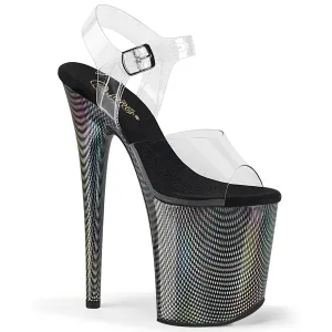 FLAMINGO-808HCP Pleaser Clear/Black Sexy Platform Shoes (Pole Dancing Heels)