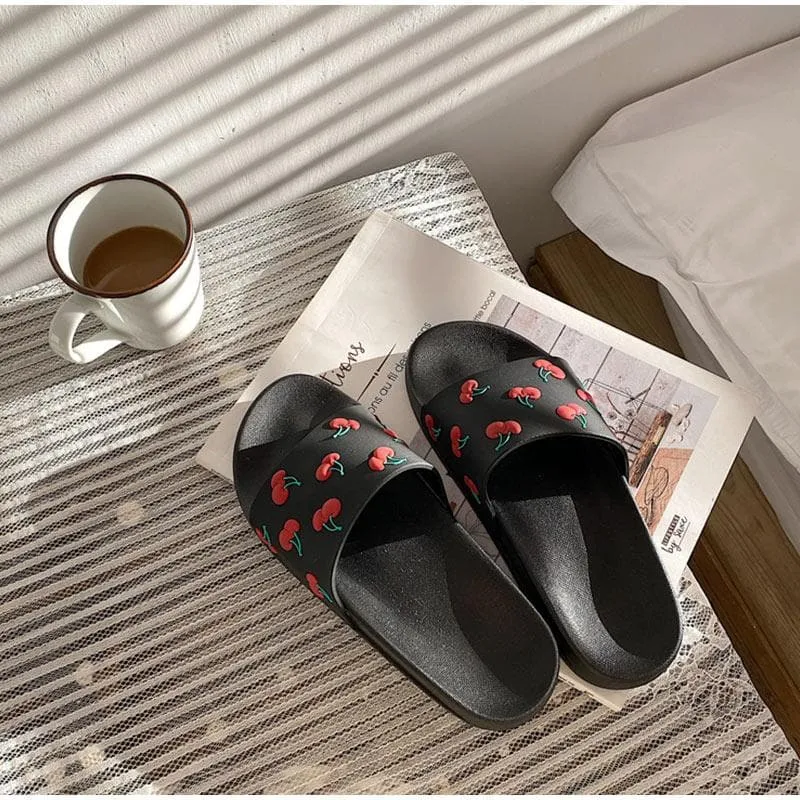 Fruits Pattern Open Toe Slides