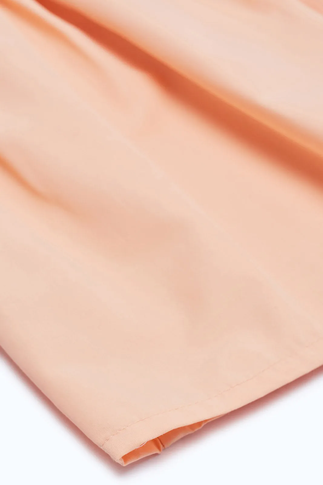 Infant Girls Peach Solid Woven Dress