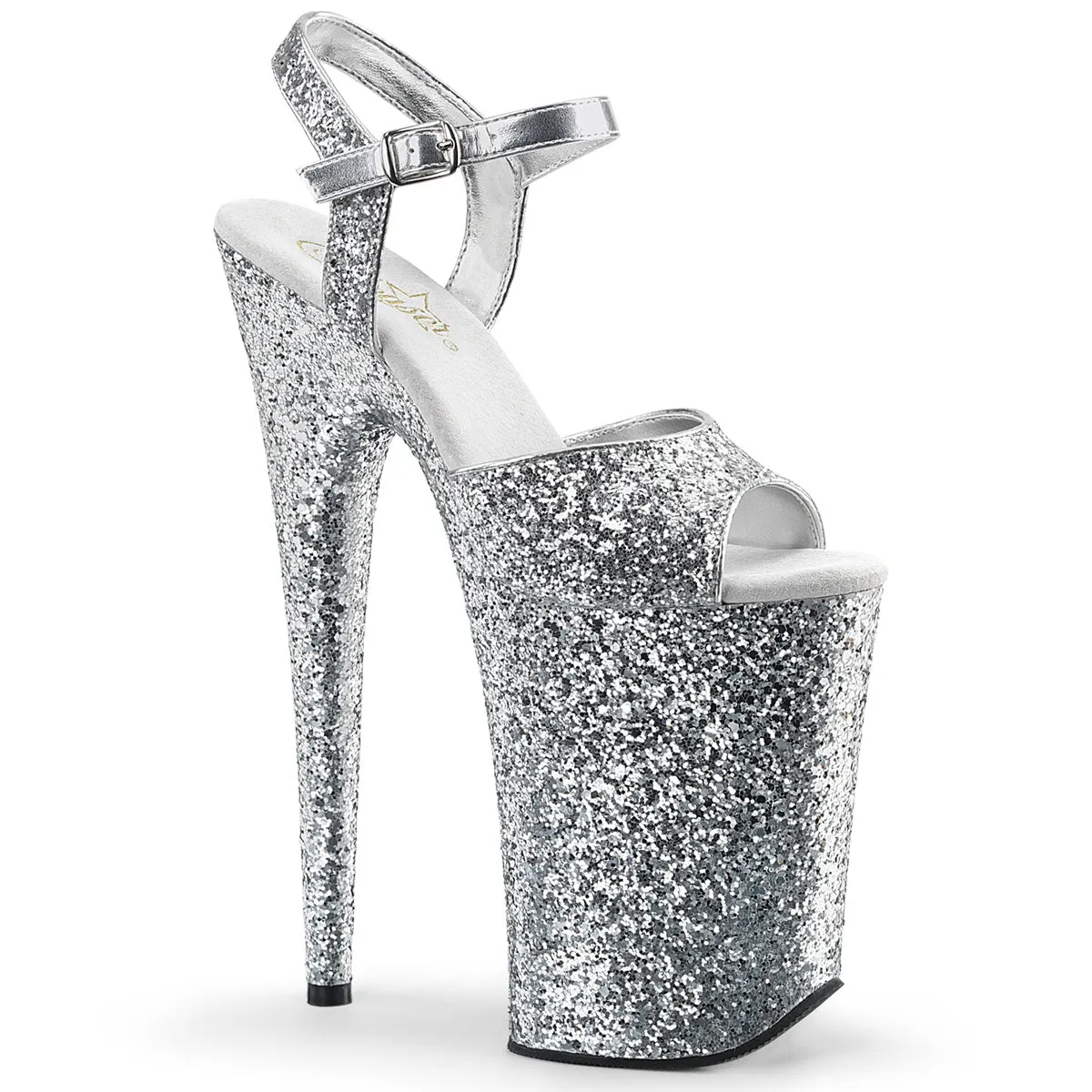 INFINITY-910LG Pleaser Silver Glitter Sexy Platform Shoes (Pole Dancing Heels)