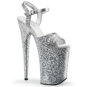 INFINITY-910LG Pleaser Silver Glitter Sexy Platform Shoes (Pole Dancing Heels)