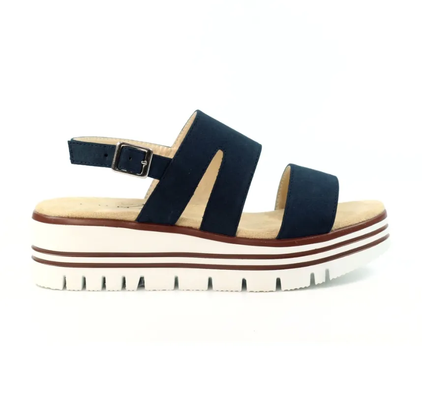 Jocelyn Navy Wedge Sandals