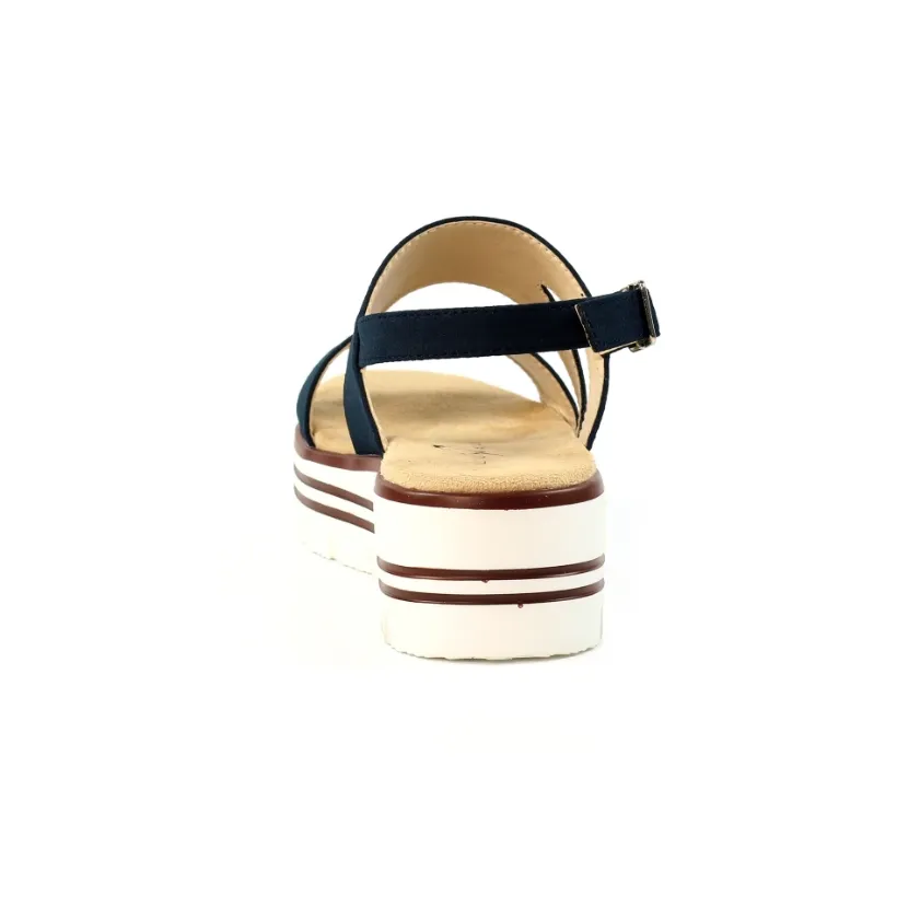 Jocelyn Navy Wedge Sandals