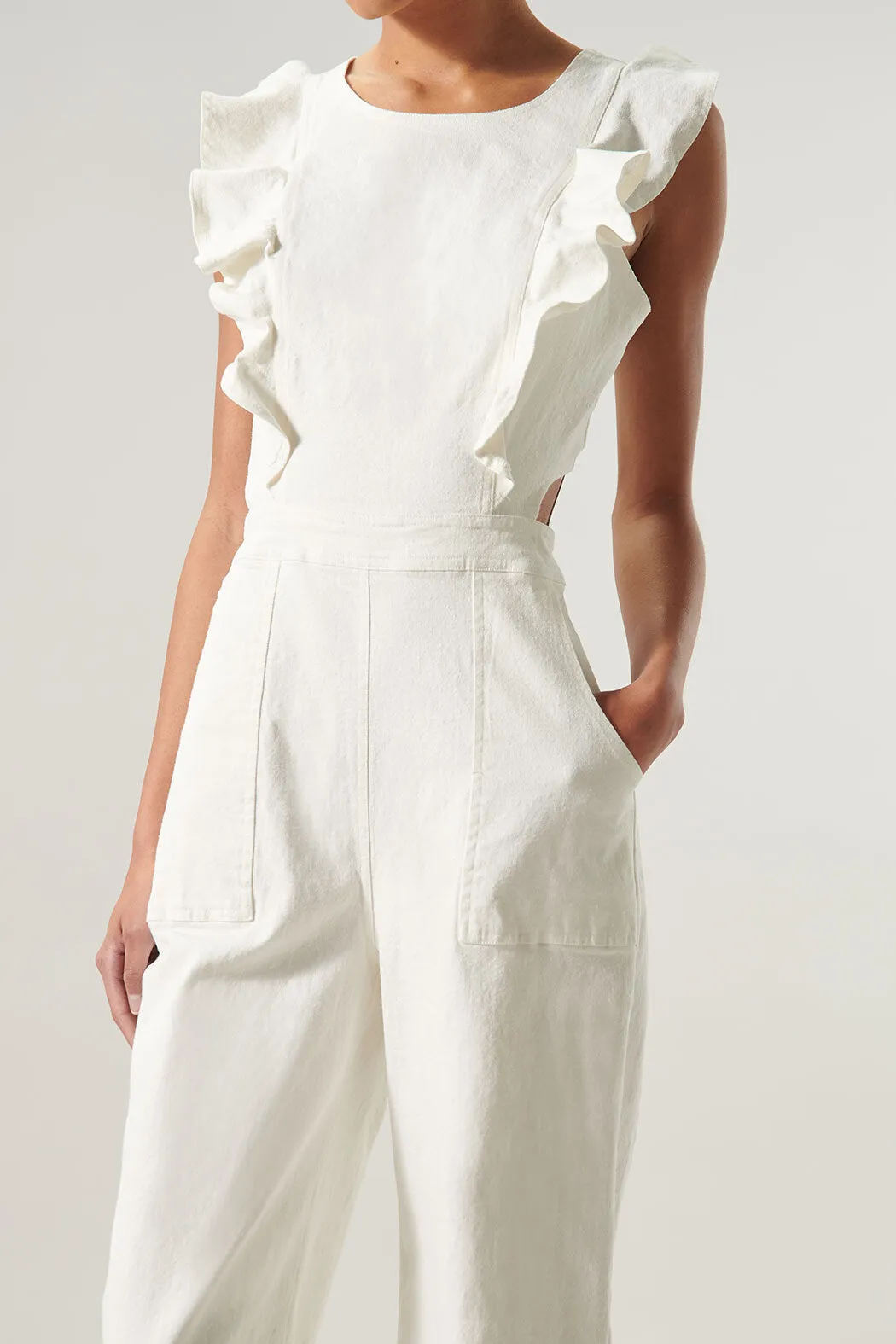 Lucki Denim Back Cut Out Jumpsuit
