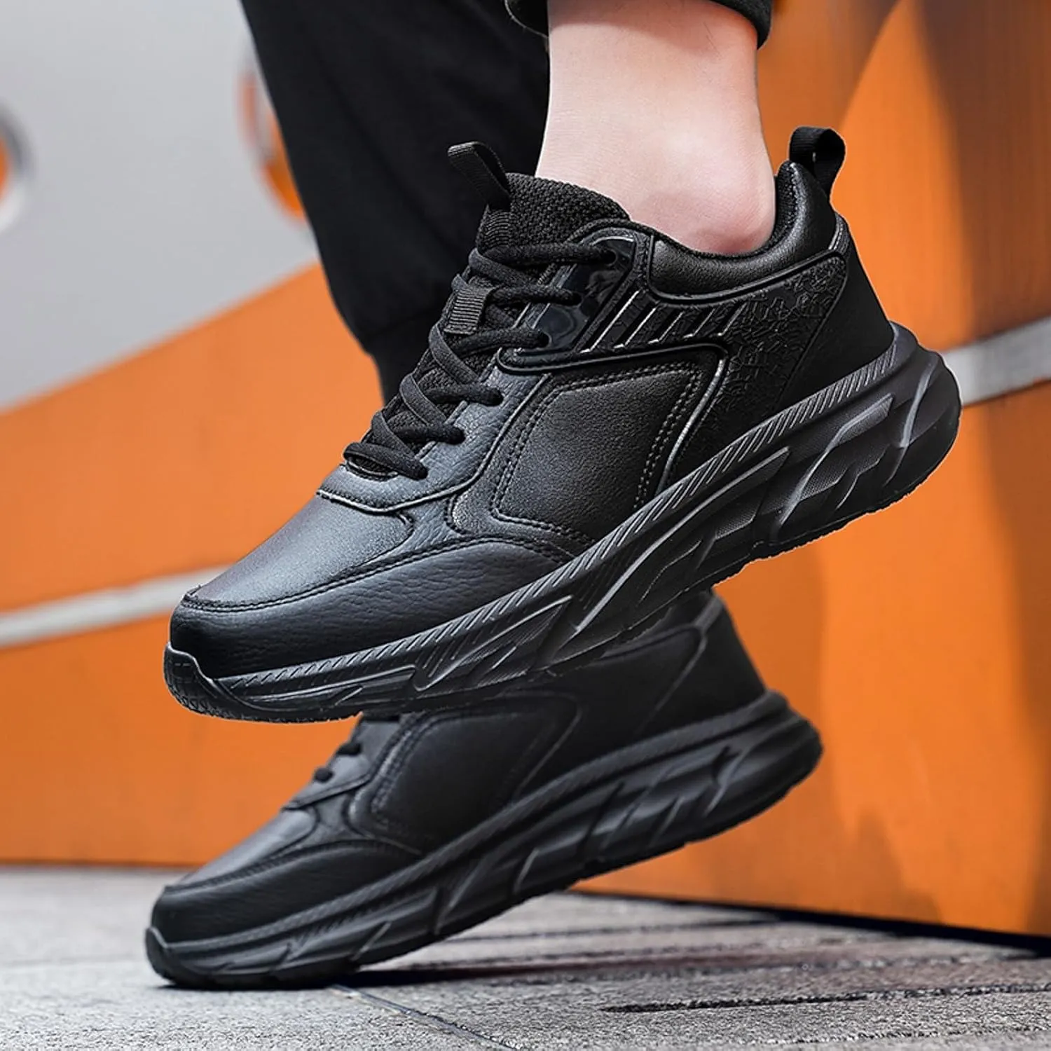 Men's Classic Casual Jogging Sneakers Portable Non Slip Fitness Workout Shoe Breathable Diabetic Shoes for Men