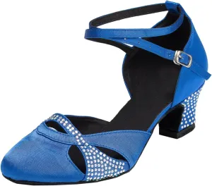Minishion Women's TH157 Round Toe Satin Wedding Ballroom Latin Taogo Dance Pumps Shoes