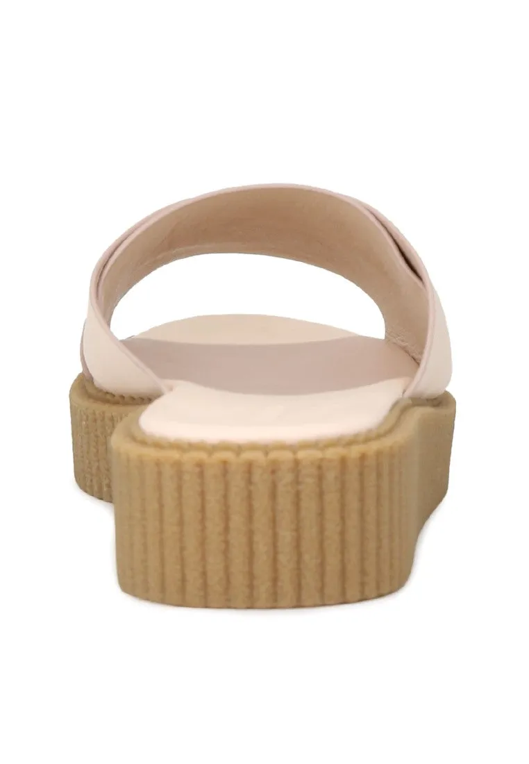 Nude Color Platform Heel Sandals