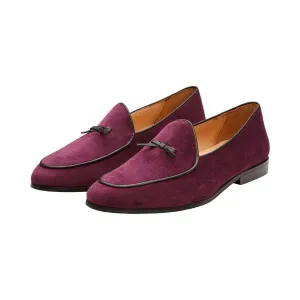 Purple Velvet Belian Bowtie Loafers