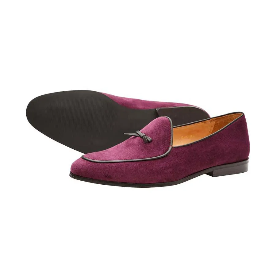 Purple Velvet Belian Bowtie Loafers