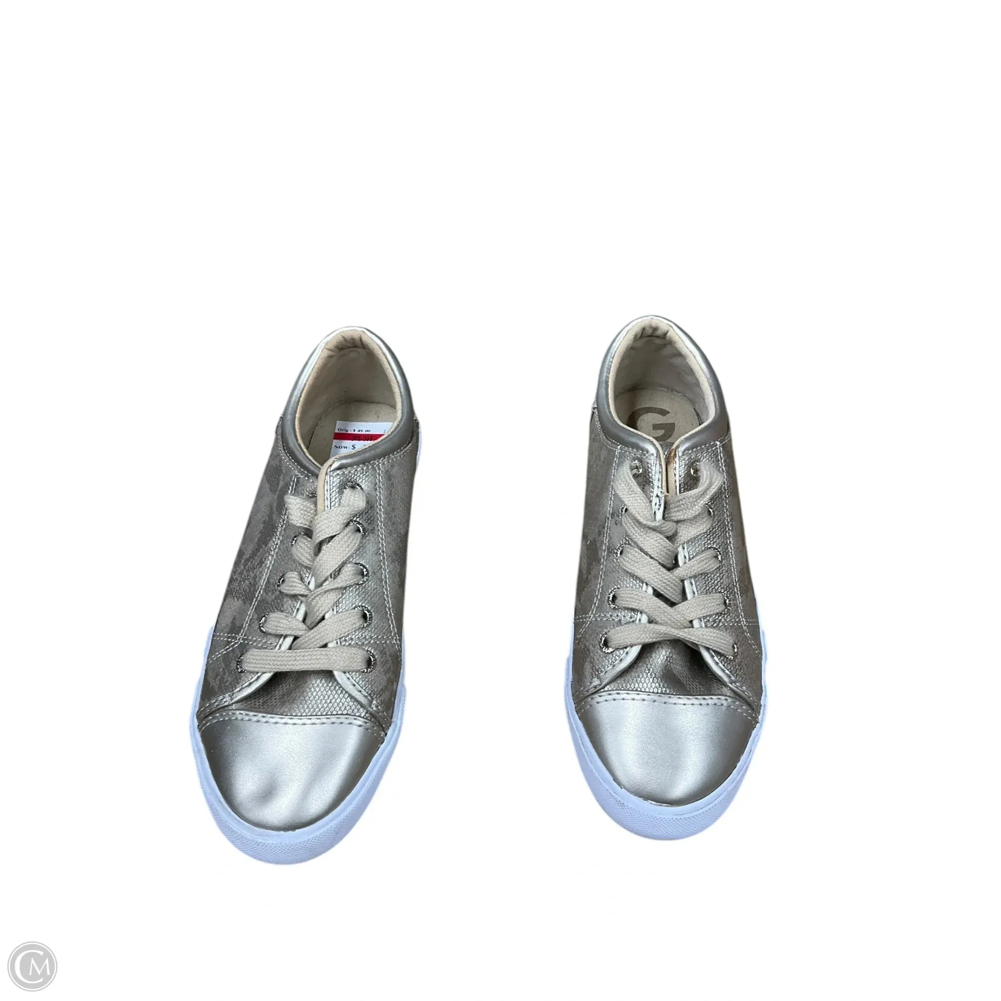 Shoes Sneakers By Guess In Gold, Size: 8